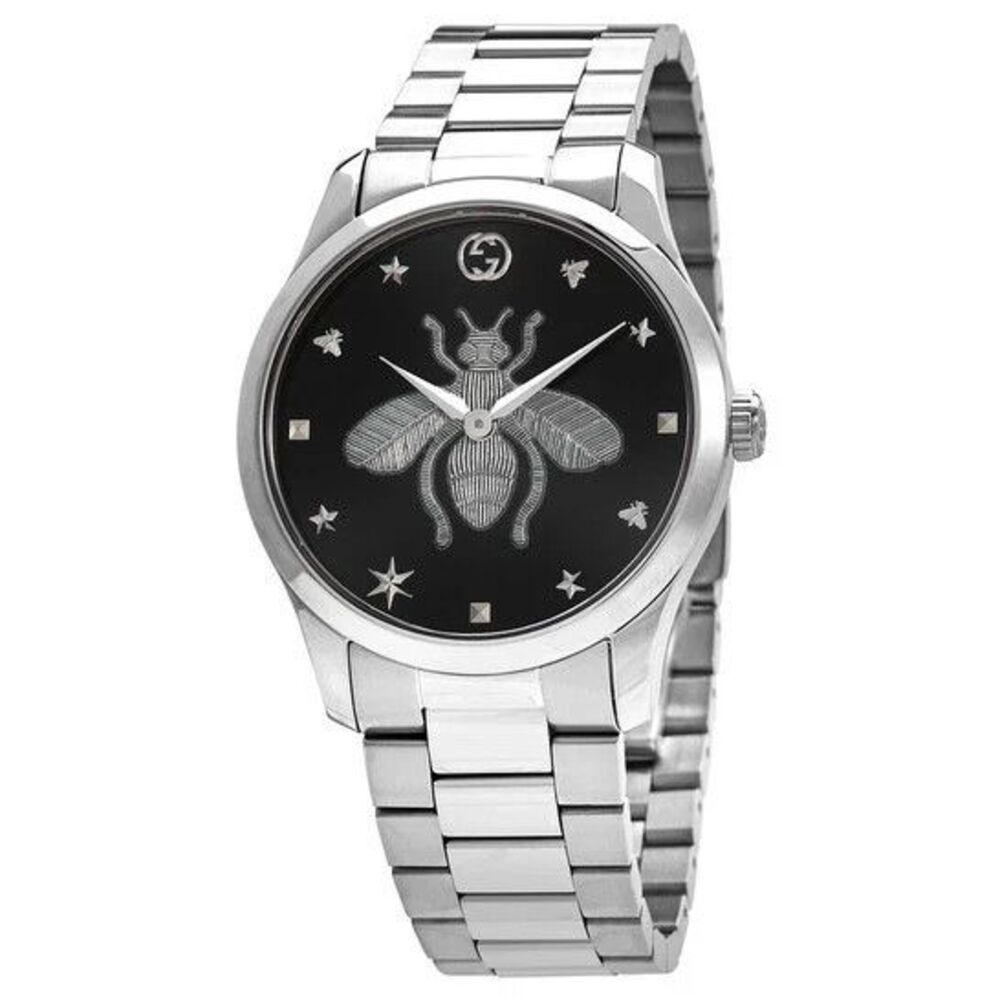 Gucci G-Timeless Bee Dial Swiss Quartz Watch Stainless Steel 38mm